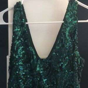Emerald Green Sequined Dress